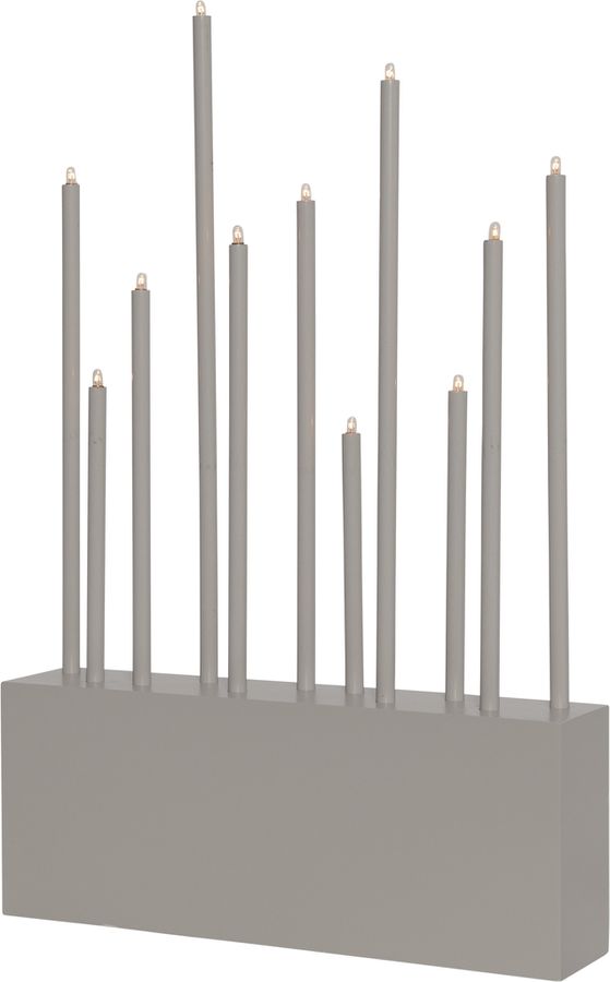 Kerzenleuchter Buzz - IP20, Grau, Warmweiss