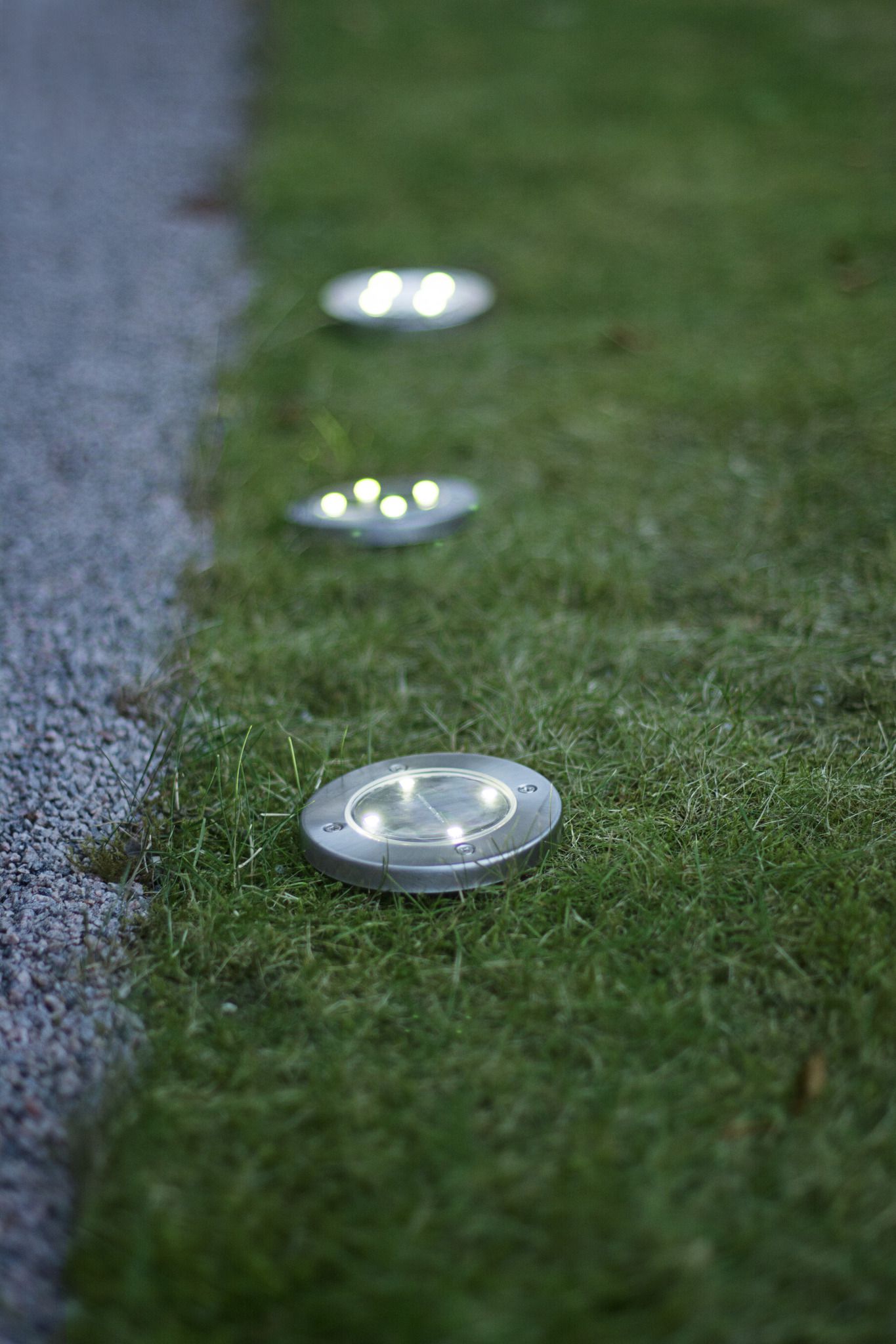 Solar 3-p Lawnlight - Silber, Lichtfarbe Warmweiss