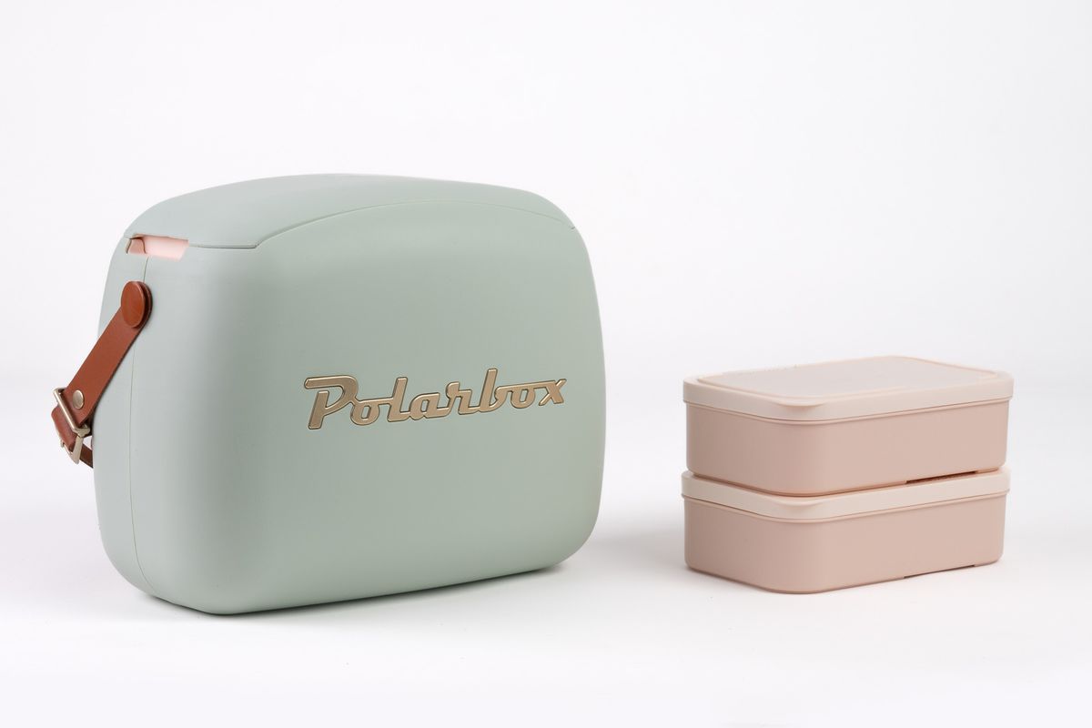 Polarbox CoolerBag matcha 6l inkl. 2 Frischhalte-Dosen 2x nude - Kühlbox, 6l, Vintage Design