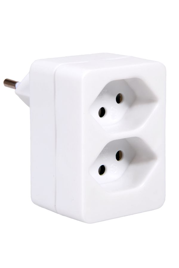 Fiche de dérivation 2xT.13 - 2x T13, Stecker T12, inkl. Kinderschutz. senkrecht untereinander