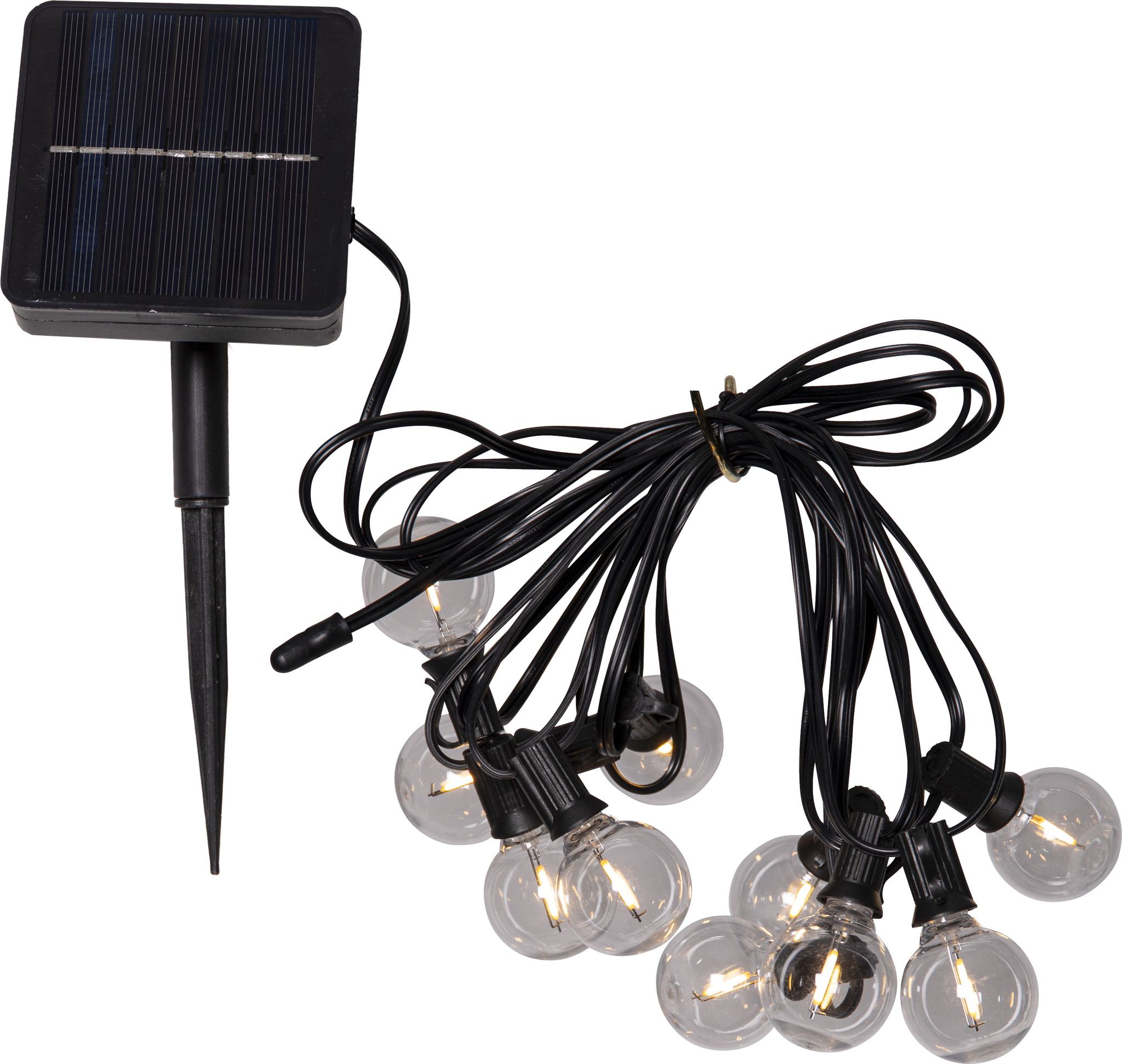 Solar Lichterkette Globe Mini - Indoor, Outdoor, Warmweiss, Schwarz