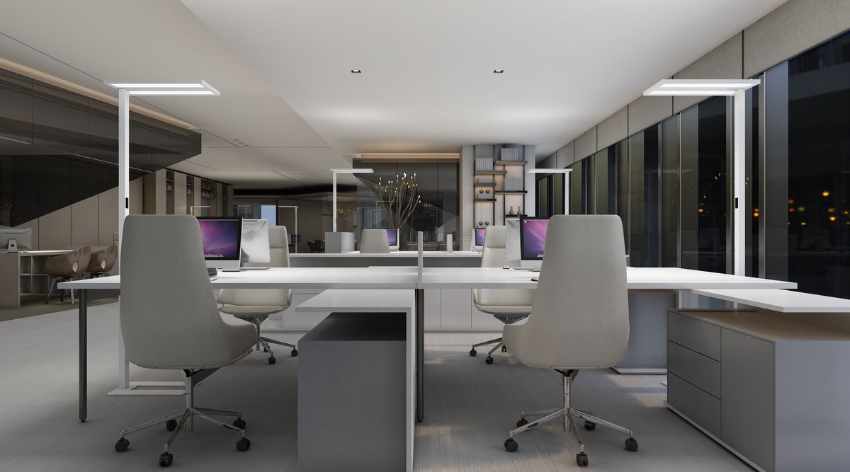 LED HCL-Stehleuchte LAFA (Up&Down) - 80W, (50W/30W), 8800lm, 2700-5000K, IP20,110°/90°, UGR 17, weiss, dimmbar, L=610, B=310mm, H=1950mm