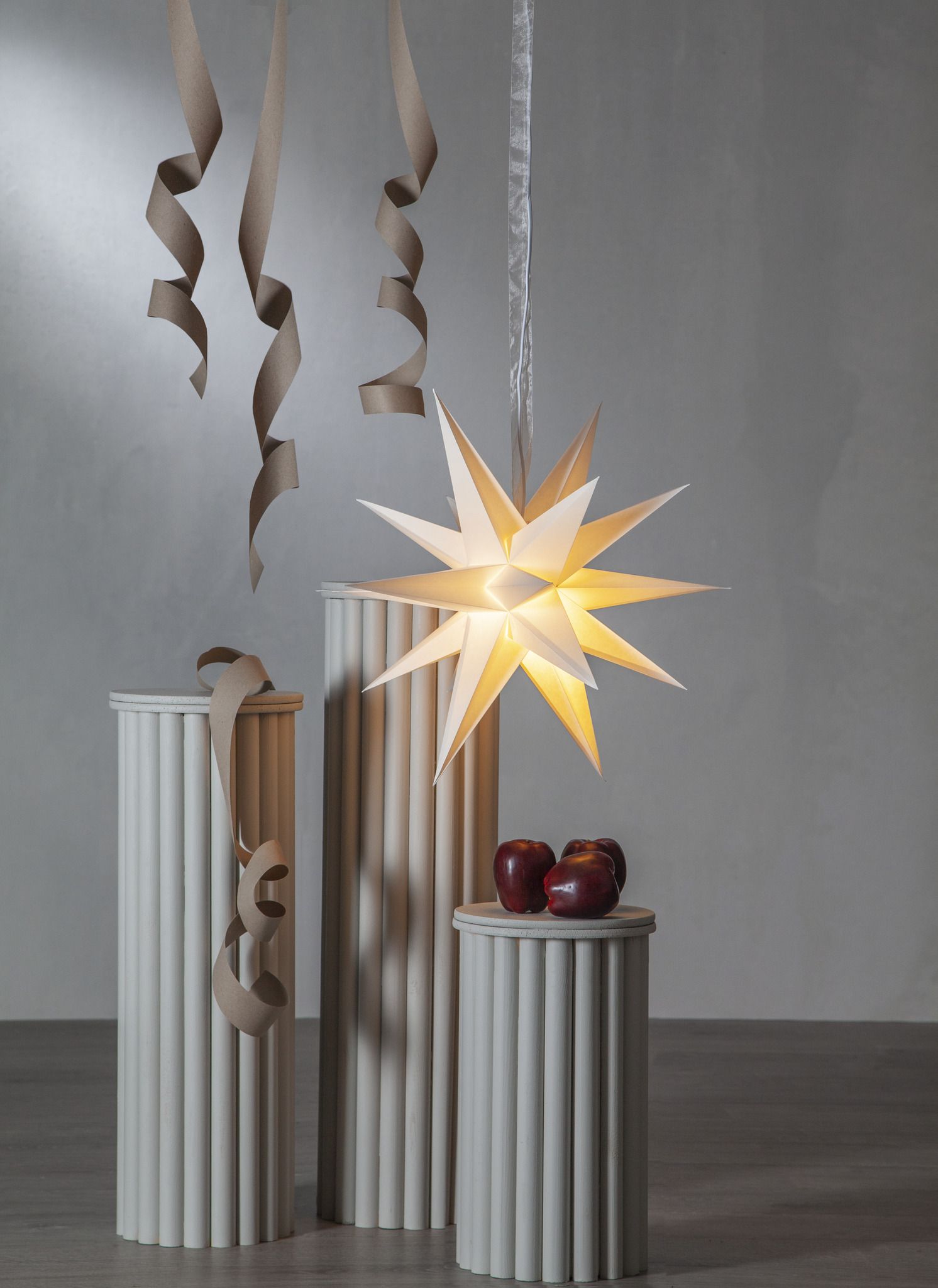 Papierstern December - IP20, Weiss