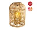 Dekoleuchte Korb natur - h: 38cm incl. Solar-LED-Kerze - IP44, warmweiss, 0.01W