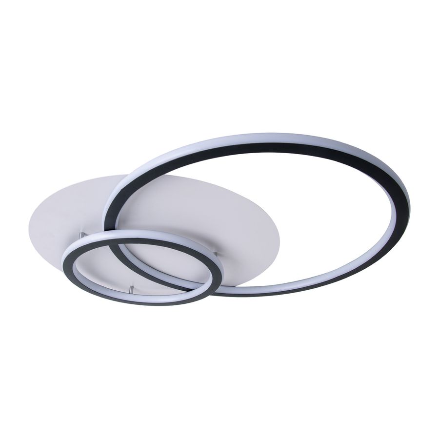 LED Deckenleuchte KIRK (Indirekt) - 47W, 6600lm, 3000K, IP20, schwarz, nicht dimmbar, D=550mm, H=70mm