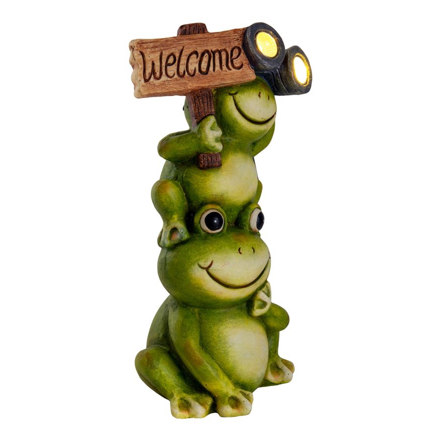 LED Solarleuchte FROSCH H: 45 cm - IP44, 0.06W, Warmweiss