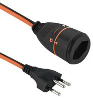 LOCKXTEND 20m - LOCK-Kupplung T13, Stecker T12 mit Lasche, 230V - 10A, orange/schwarz
