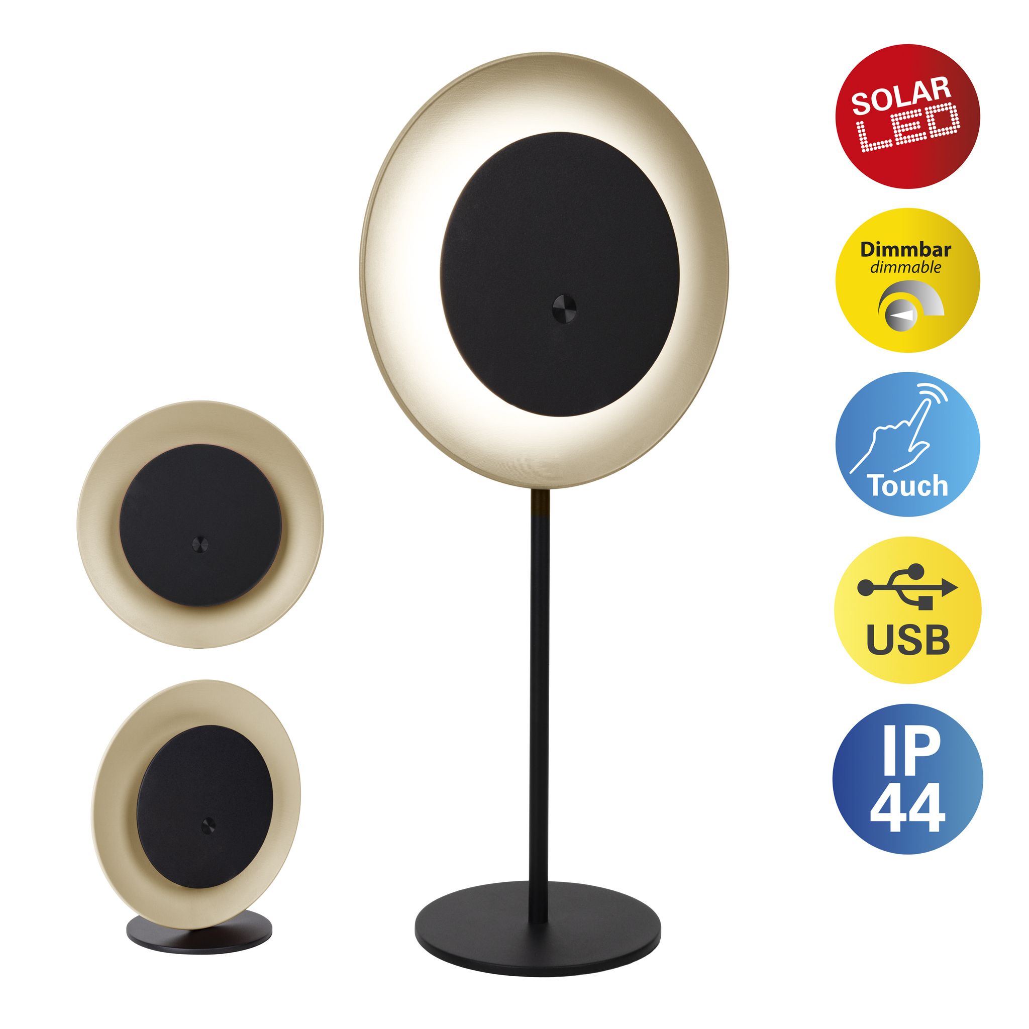 Solar- Tischleuchte Hängeleuchte SOLAN almond H: 41,5 cm - 3000K, 120lm, 1W, IP54
