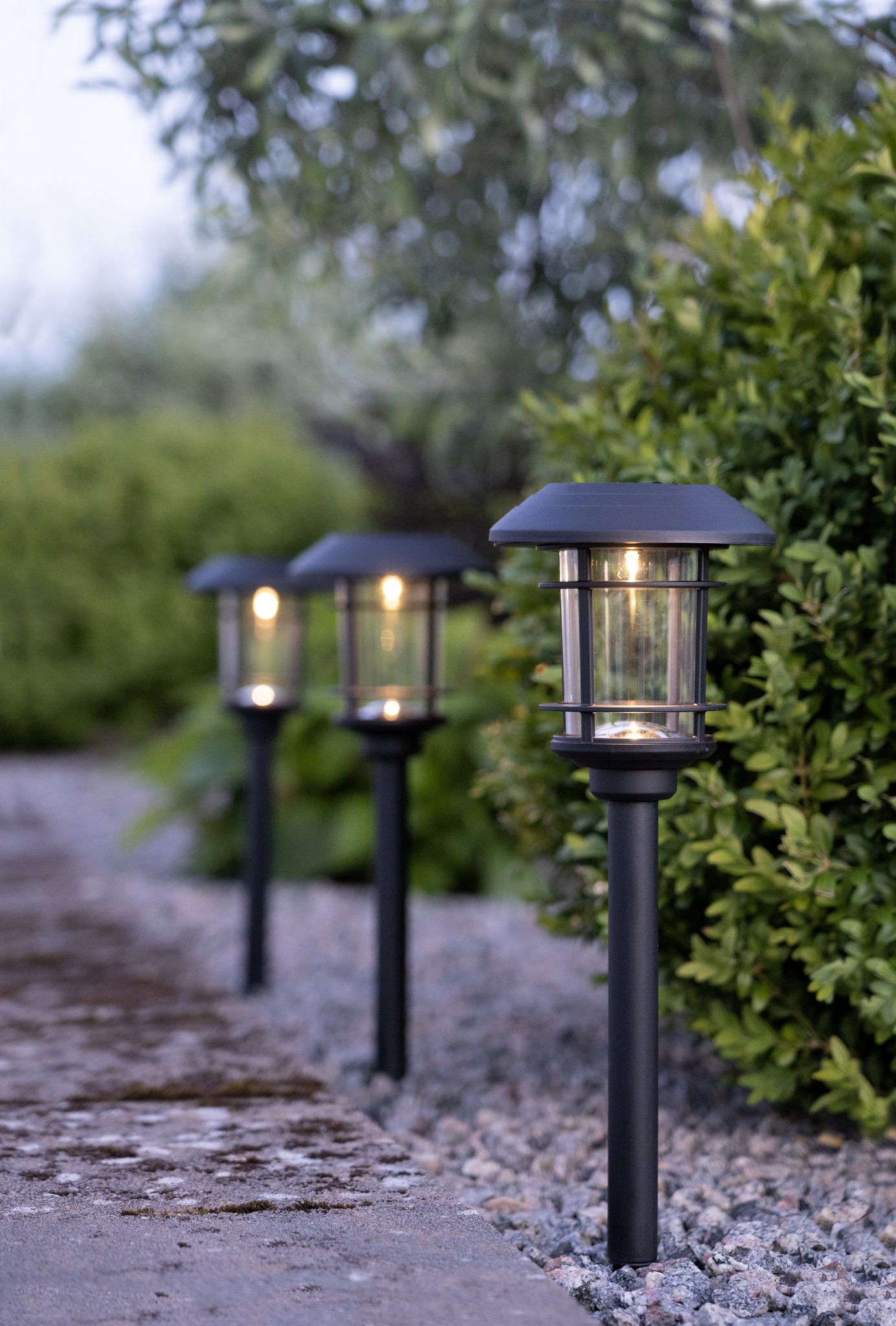Solar Pollerleucht 3 Pack Fride - Schwarz, Lichtfarbe Warmweiss