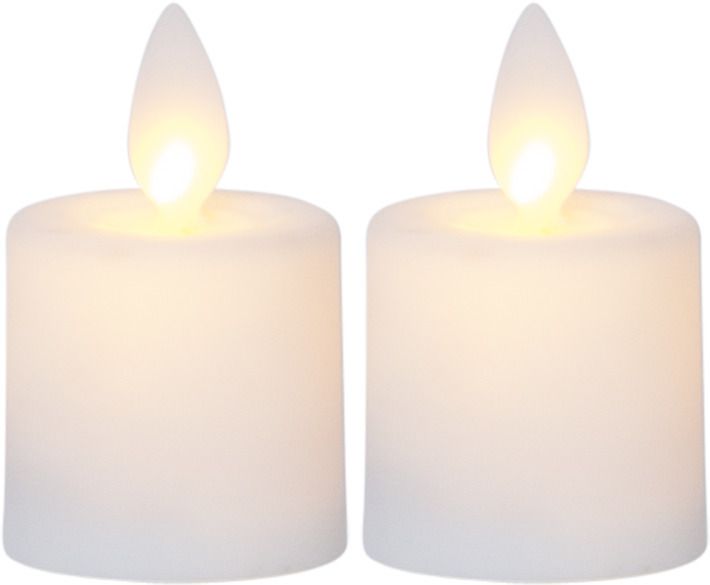 LED Kerze 2er Pack M-Twinkle - Indoor, Weiss, 6cm Höhe, Timerfunktion