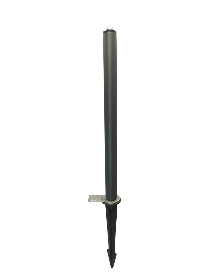 Befestiungsmast für Gartenstrahler 3W-15W - Mast L=300mm, Spike L=210mm, dunkelgrau, ink. Befestigungsscheibe D=75mm