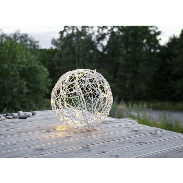 System LED Extra, Trassel-Kugel, 35x35cm - Weiss, Warmweiss