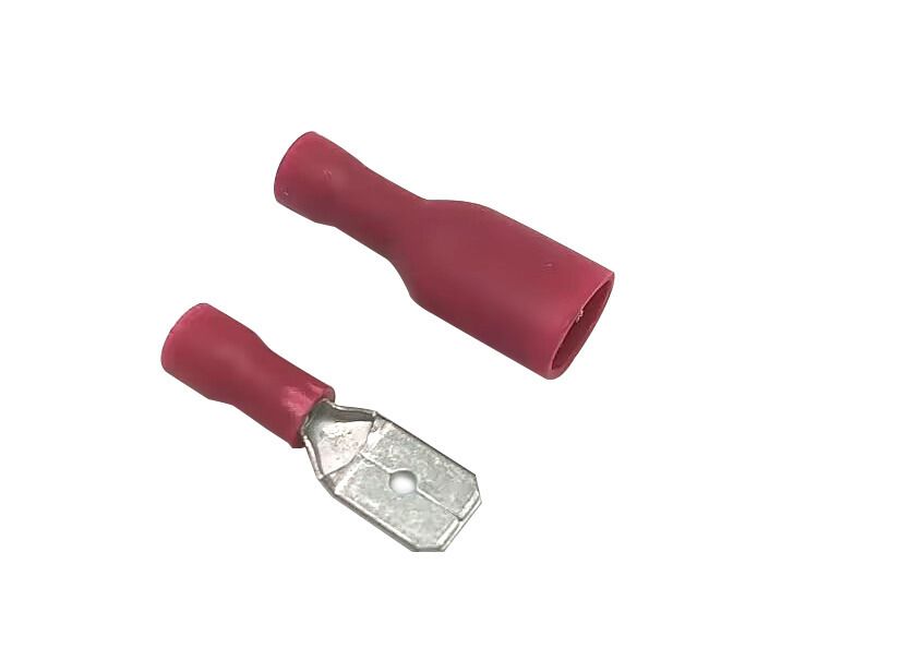 Flachstecker&Flachsteckhülse - 0.5-1mm 6.3x0.8mm rot 100Stk. assortiert