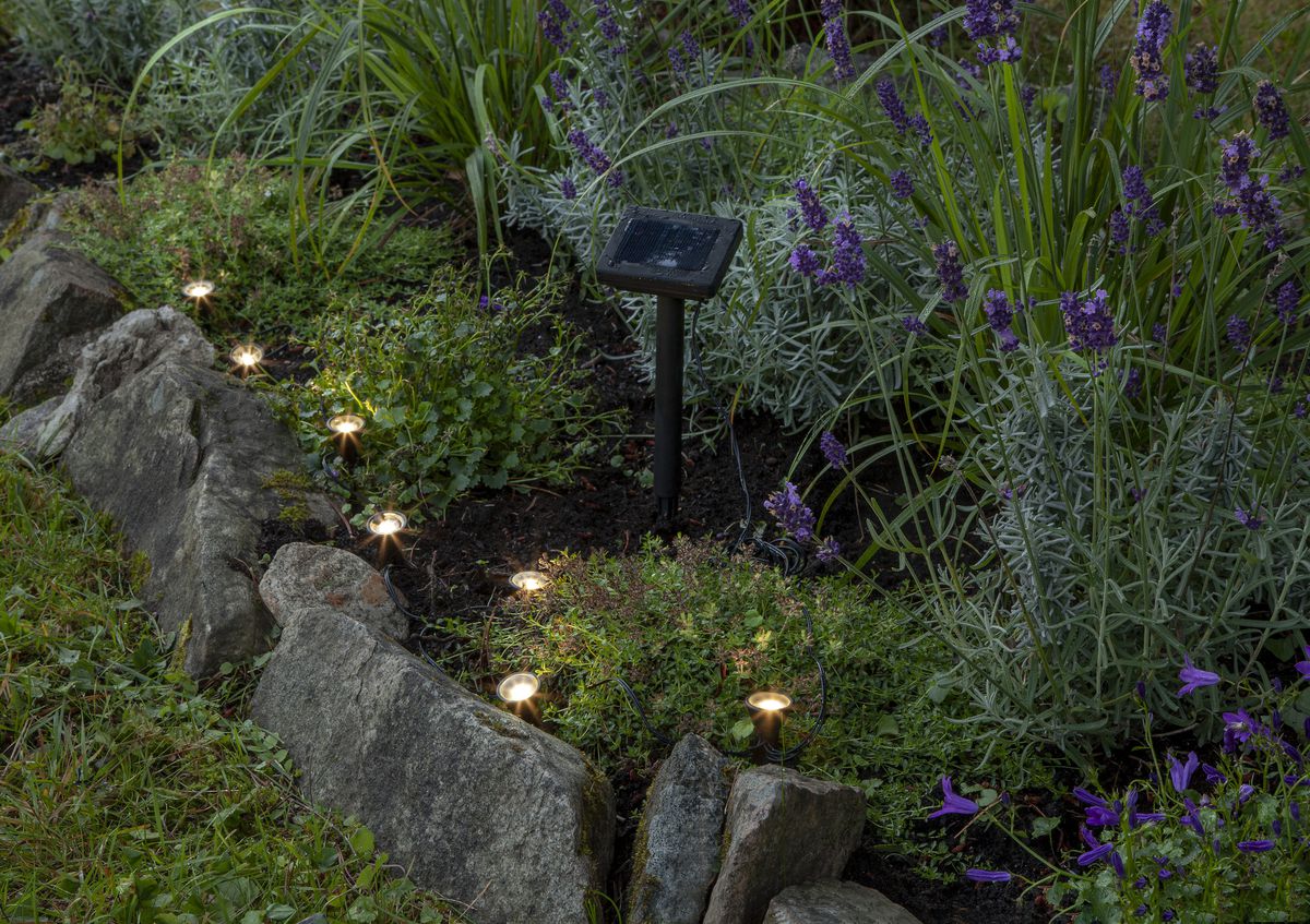Solar Lichterkette Mini spot - IP44, Warmweiss, 8 LED's