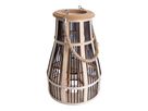 Dekoleuchte Korb schwarz natur h: 34,5cm incl. Solar-LED-Kerze - LED wechselbar, IP44
