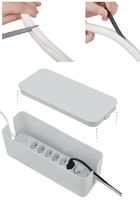 Cable Organizer Box, small - Grösse 32x13.6x12.5cm, Kabelschlauch+ 7-fach Steckdosenleiste, weiss