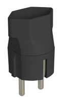 Reiseadapter CH-SchuKo - CH-T23 nach Schuko, 16A, kein Kinderschutz, schwarz