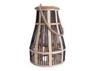 Dekoleuchte Korb schwarz natur h: 34,5cm incl. Solar-LED-Kerze - LED wechselbar, IP44