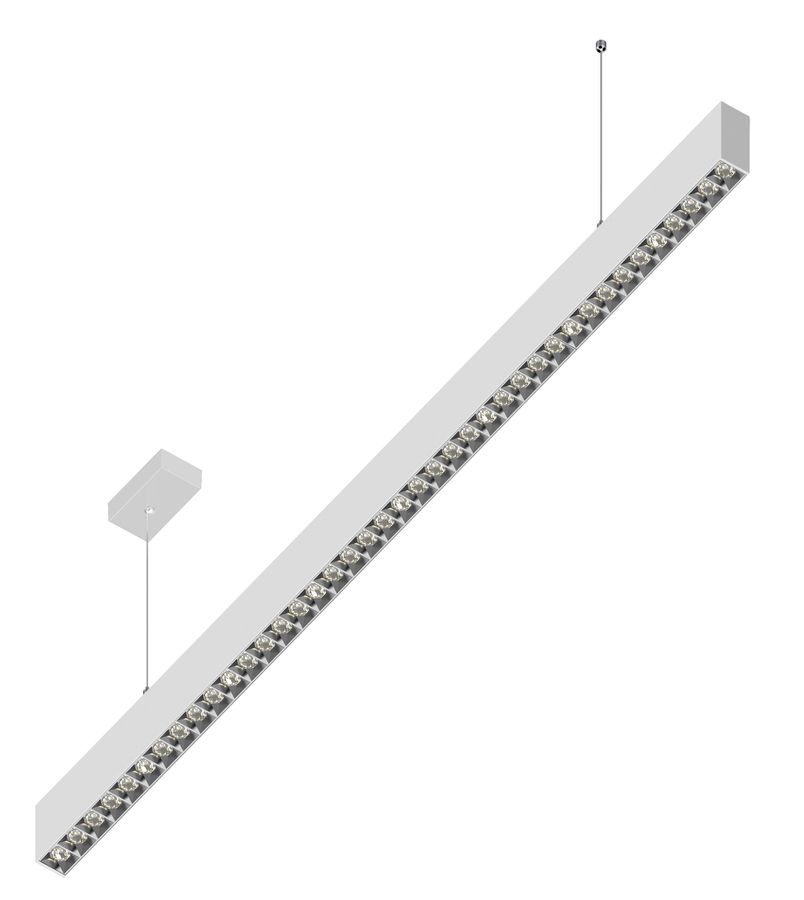 LED DALI-Pendelleuchte GLOS Up&Down (3000K) - 50W, 6250lm, 3000K, IP20, CRI83, 120°/45°, weiss-matt, DALI dim., L=1171mm, B=38mm, H=66mm,PL=1500mm