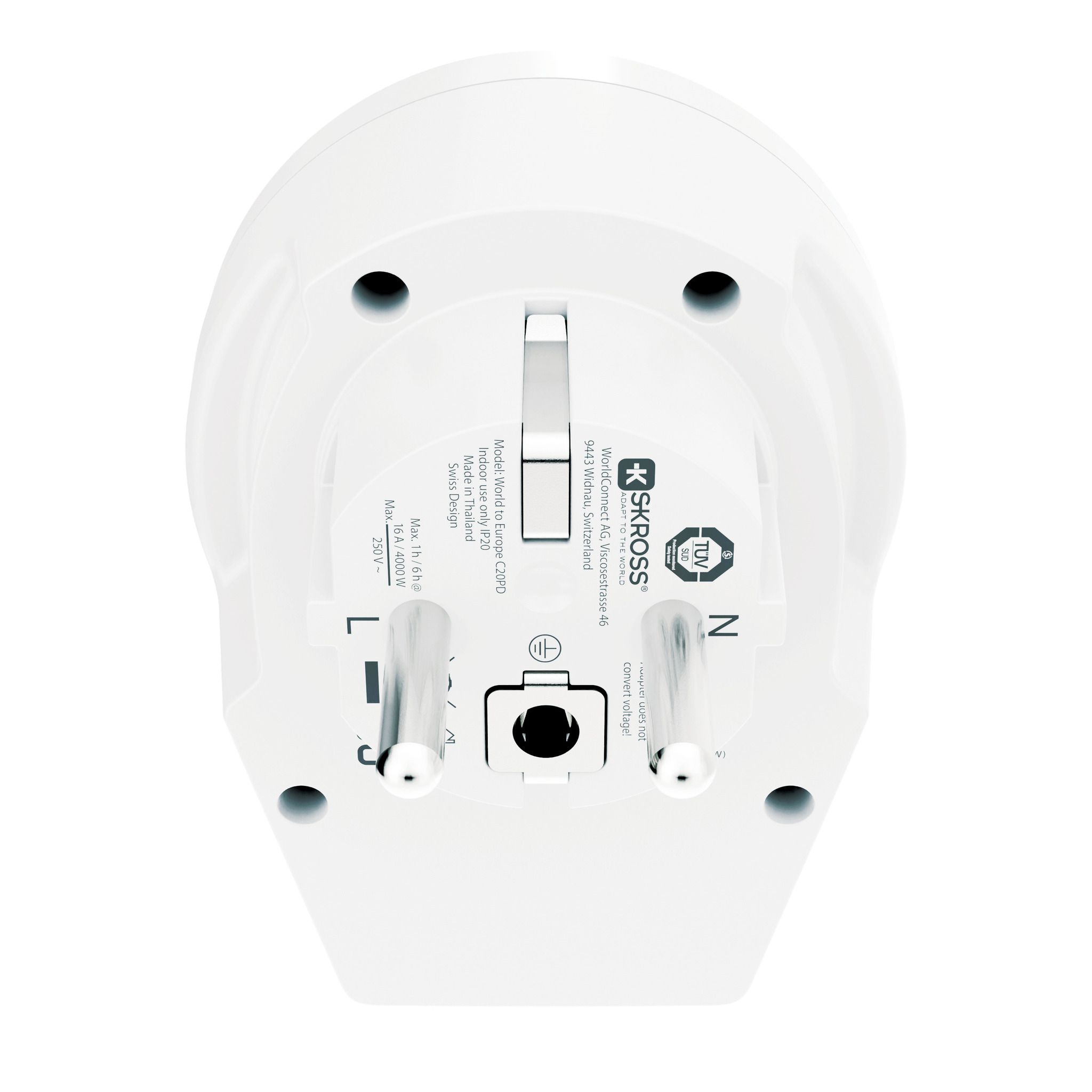 World to Europe USB C20PD - Out: Schuko, In: CH, IT, 2-Pol EU, UK, BRA, USA/Japan, AUS/China, 1xUSB-C PD