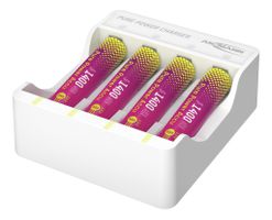 Pure Power Set 4× Micro AAA Akkus und Lademodul - Lithium-Ladegerät