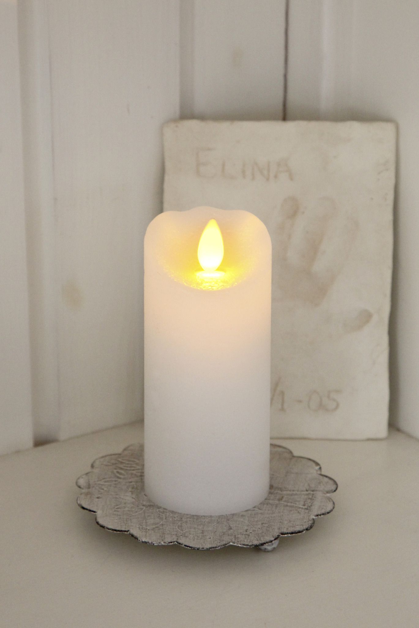 LED Pillar Kerze Glow - Indoor, Weiss, 12.5cm Höhe, Timerfunktion