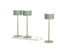 Akku-Tischleuchten 3er Set mit Ladestation Tavolo grün - 3000-6500K,150lm, IP20