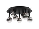 9er LED Deckenleuchte  SINGAPUR  : 45cm schwarz - IP20, LED-Modul, Schwarz