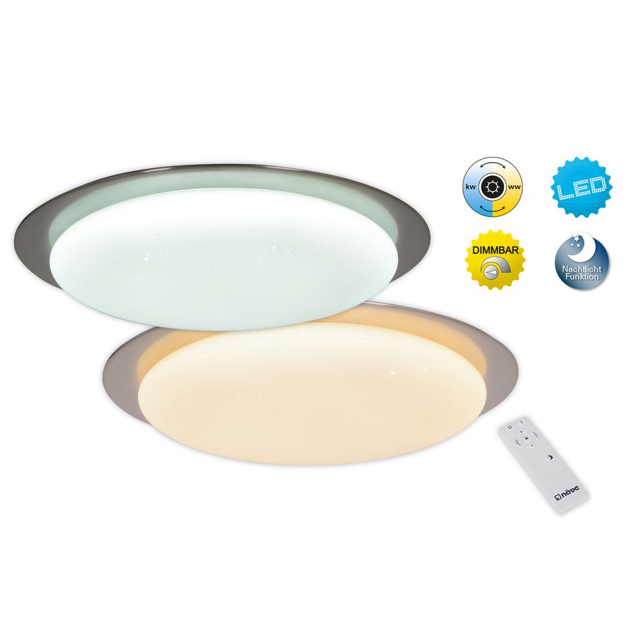 LED Deckenleuchte Auckland d: 42cm - LED fest verbaut, 2700-6500K, warm-kaltweiss