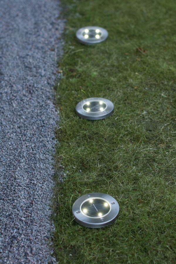 Solar 3-p Lawnlight - Silber, Lichtfarbe Warmweiss