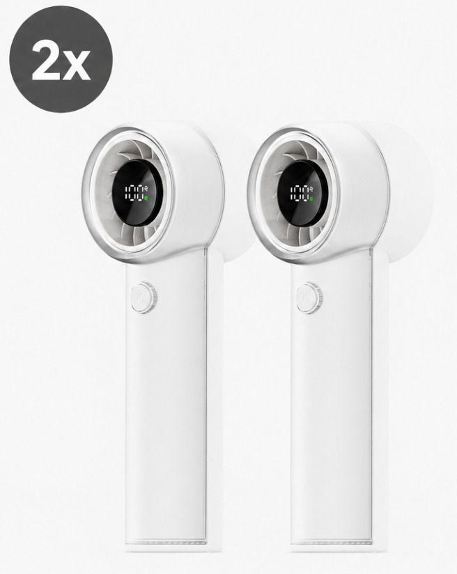 IRIS Mini-Handventilator Duopack AF16 weiss - 2x 2000mAh, inkl. USB-C Kabel, wiederaufladbar