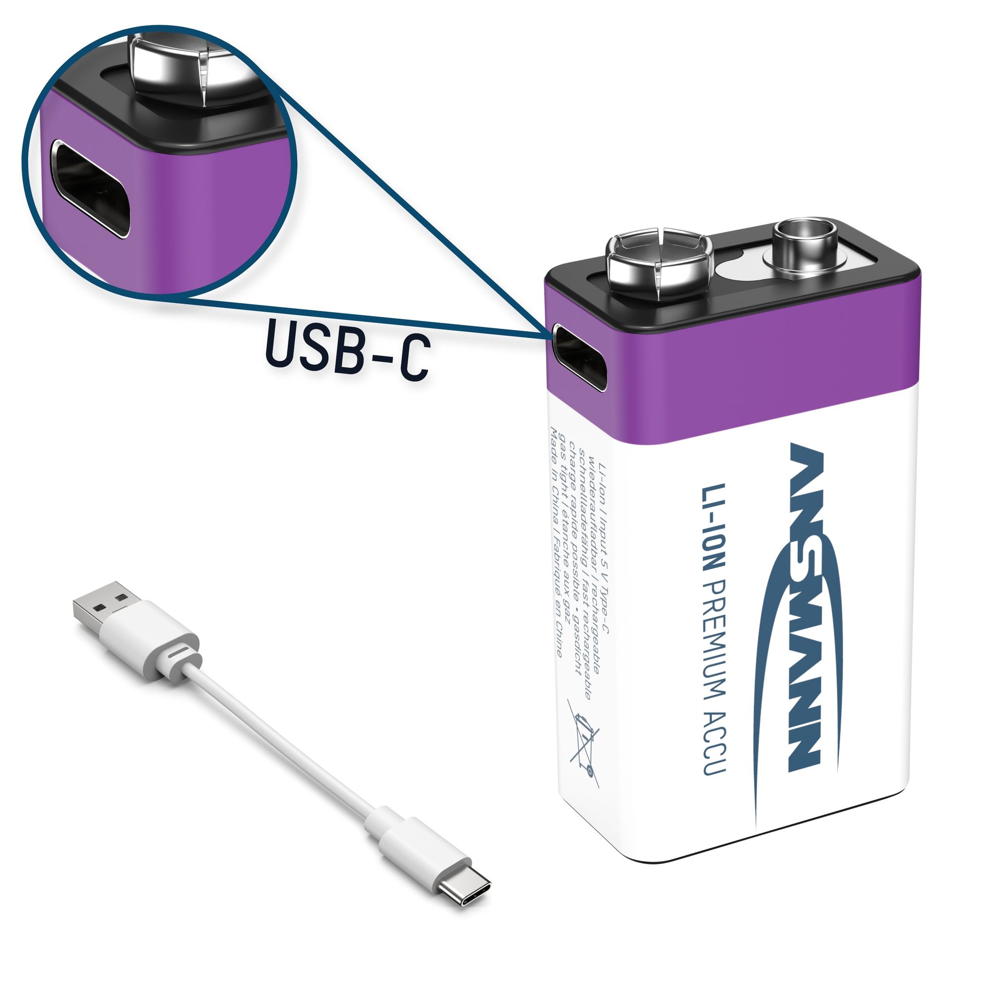 NiMH batteria ricaricabile Micro AAA 550mAh, 2er blister - 1er Kartonage