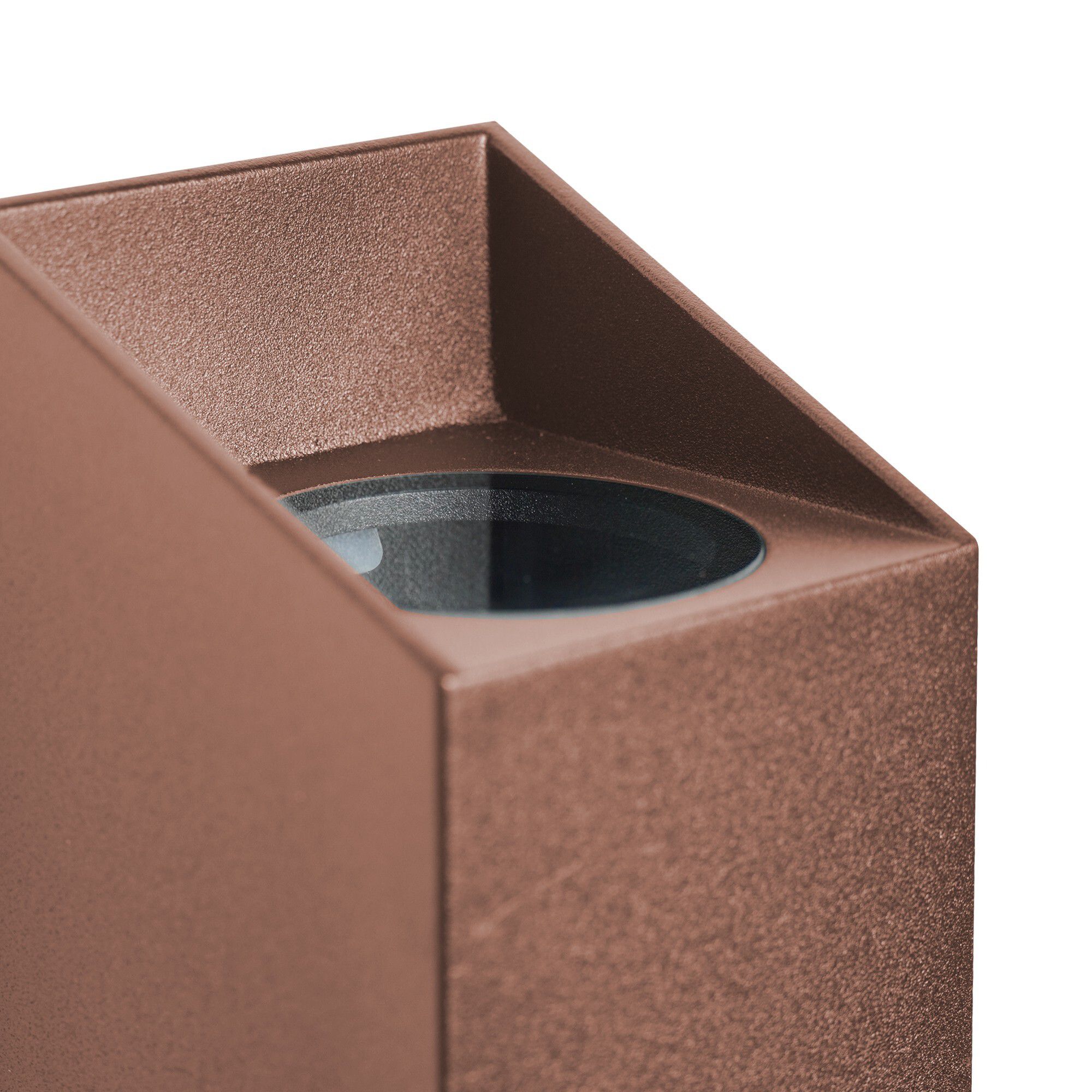 Nico Square 22, Wandleuchte, Rost - GU10, IP54, max.35W