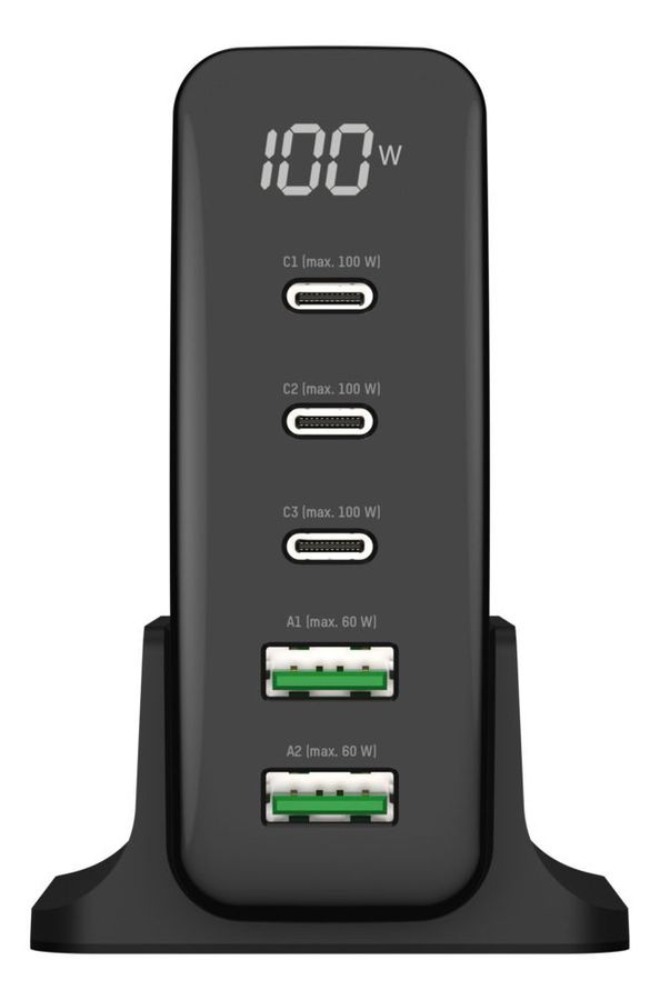 Desktop Charger mit Display DC5140PD - 140W, 5xUSB