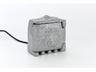 IP55 Gartenstromverteiler stehend mit Auto-Dämmerungssensor - 230V AC, max.10A, 4xT13 (IP55), grau, Überlasts., 5m Anschl. IP55, L=210mm, B=205mm, H=220mm