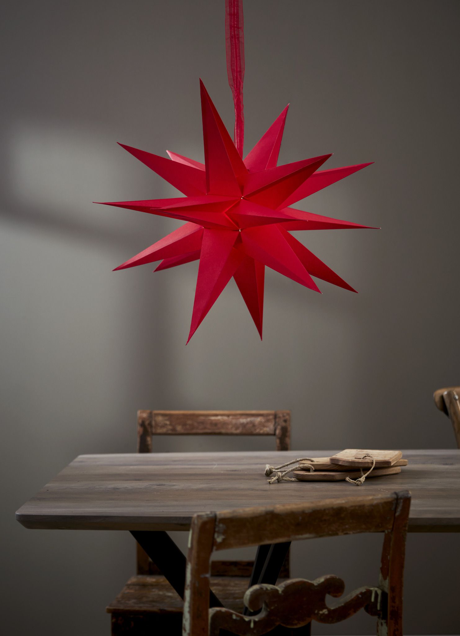 Papierstern December - IP20, Rot
