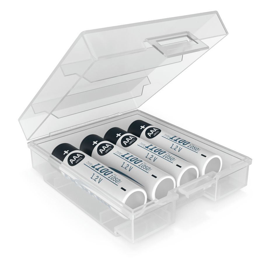 NiMH Akku Micro AAA Typ 1100 (min. 1050 mAh) 4er Blister inkl. Batteriebox - 4er Pack