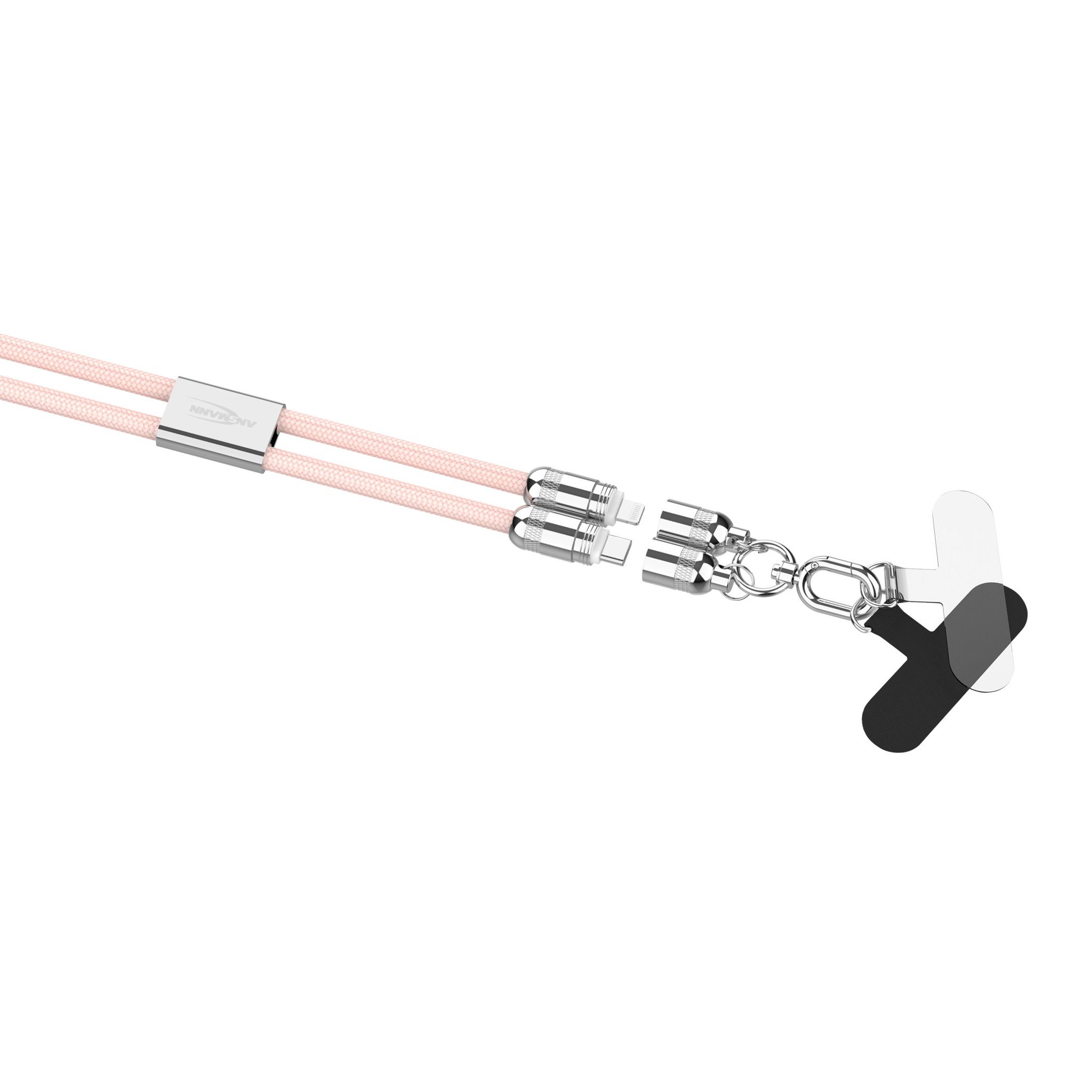 Lanyard Kabel USB Typ-C zu Lightning - 120 cm, rose
