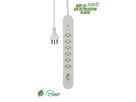 Steckdosenleiste Re:Life - 7x T13., 1.8m Kabel, weiss
