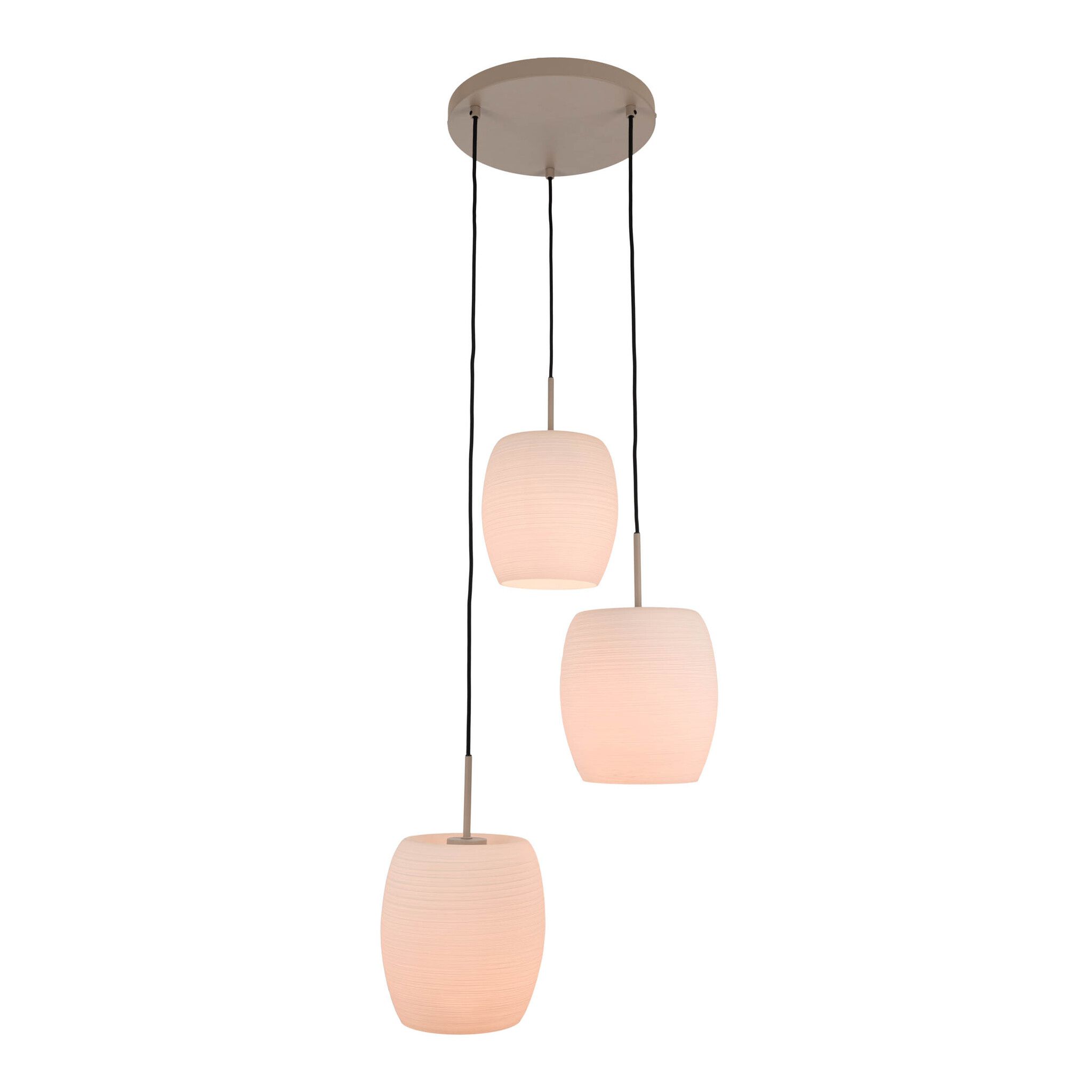 3er Pendelleuchte  NIRELIA  : 30cm beige - IP20, E27, Beige
