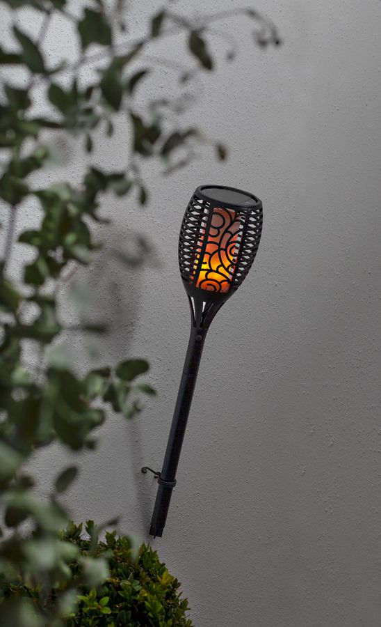 Solar Fackel Flame - Schwarz, Lichtfarbe Gelb