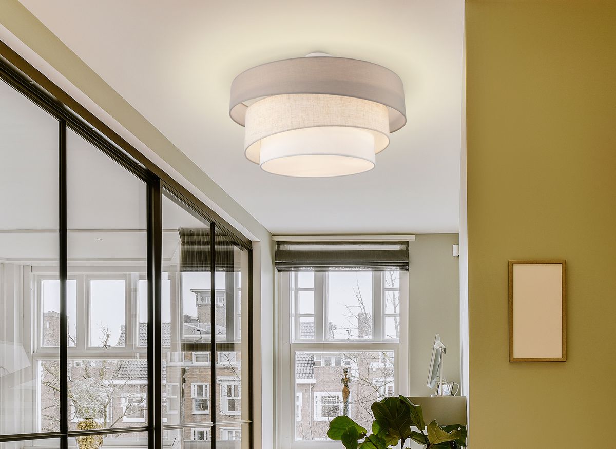 Deckenleuchte  FABRION  : 56cm beige - IP20, E27, Beige