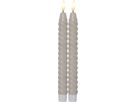 LED Dinner Kerze 2er Pack Flamme Swirl - Indoor, Beige, 25.00 cm Höhe,  Timerfunktion