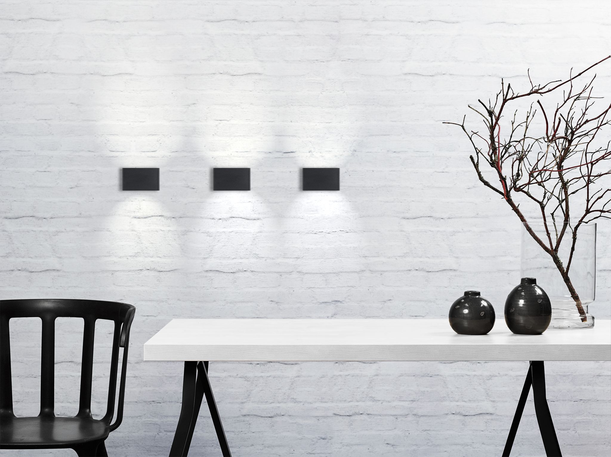 Nene, Wandleuchte, Schwarz - 6W LED, 3000K, IP54, 230V
