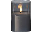 LED Pillar Kerze Flamme - Indoor, Schwarz, 12.5cm Höhe, Timerfunktion