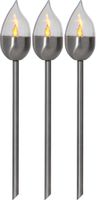 Solar Pollerleucht 3 Pack Olympus - Silber, Lichtfarbe Gelb