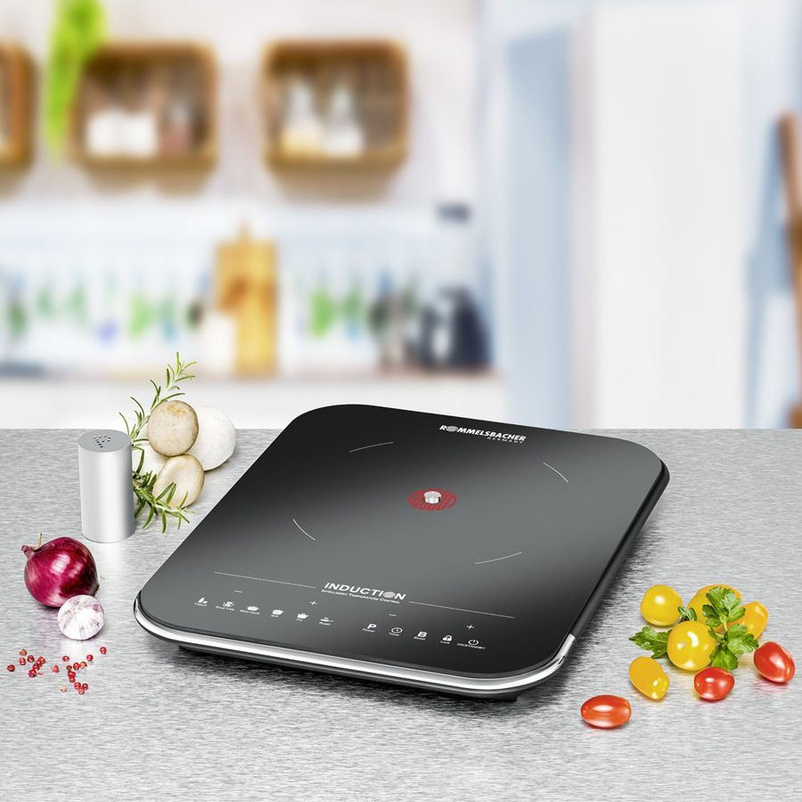 Einzelkochplatte Induktion mit Temperatursensor - Einzelkochplatte Induktion mit Temperatursensor, 230V, 2000W, schwarz/silber