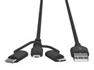 USB 3in1 Daten und Ladekabel 120 cm - USB 3-in-1 Micro/Type-C/ Lightning Daten und Ladekabel, 120cm