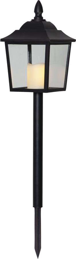 LED Grablicht Flame Laterne - Outdoor, Schwarz, 52cm Höhe, Timerfunktion