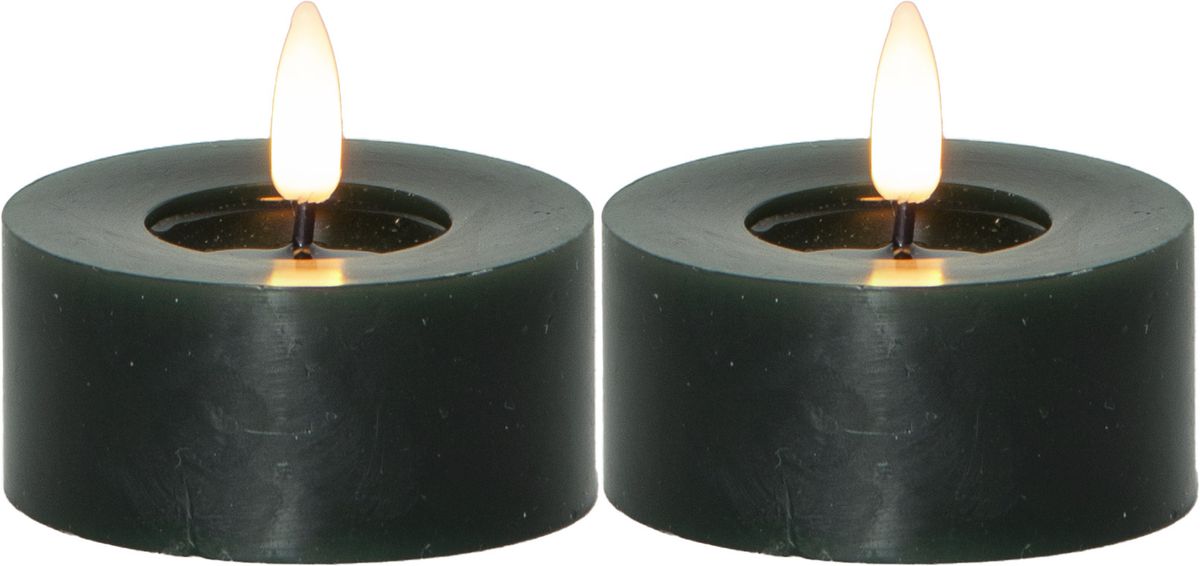 LED Teelicht 2 Pack Flamme Flow - Indoor, Grün, 5.5cm  Höhe, Timerfunktion